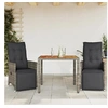 Image de Ensemble de bistro de jardin 3 pcs coussins gris poly rotin, ensemble de bistro de jardin, ensemble de balcon, 3276885