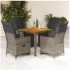 Image de Ensemble de bistro de jardin 5 pcs coussins gris poly rotin, ensemble de bistro de jardin, ensemble balcon, ensemble 3276886