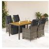 Image de 5-delige Bistroset met kussens poly rattan grijs3276887