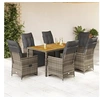 Image de 7-delige Bistroset met kussens poly rattan grijs3276888