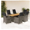 Image de Ensemble de bistro de jardin 7 pcs coussins gris poly rotin, ensemble de bistro de jardin, ensemble de balcon, 3276891
