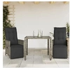 Image de Ensemble de bistro de jardin 3 pcs coussins gris poly rotin, ensemble de bistro de jardin, ensemble de balcon, 3276893