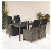 Image de Ensemble de bistro de jardin 5 pcs coussins gris poly rotin, ensemble de bistro de jardin, ensemble balcon, ensemble 3276895