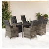 Image de Ensemble de bistro de jardin 7 pcs coussins gris poly rotin, ensemble de bistro de jardin, ensemble de balcon, 3276896