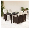 Image de Ensemble de bistro de jardin 5 pcs coussins marron poly rotin, ensemble de bistro de jardin, ensemble balcon, 3276917