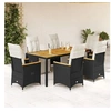 Image de Ensemble de bistro de jardin 7 pcs coussins noir poly rotin, ensemble de bistro de jardin, ensemble de balcon, 3276963