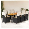 Image de Ensemble de bistro de jardin 9 pcs coussins noir poly rotin, ensemble de bistro de jardin, ensemble de balcon, 3276964