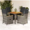 Image de Ensemble de bistro de jardin 5 pcs coussins gris poly rotin, ensemble de bistro de jardin, ensemble balcon, ensemble 3276968