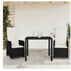 Image de Ensemble de bistro de jardin 3 pcs coussins noir poly rotin 3276987
