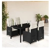 Image de Ensemble de bistro de jardin 5 pcs coussins noir poly rotin 3276990