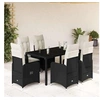 Image de Ensemble de bistro de jardin 7 pcs coussins noir poly rotin 3276991