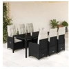 Image de Ensemble de bistro de jardin 7 pcs coussins noir poly rotin 3276993