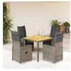Image de Salon de jardin GENERIQUE gris 5 pieces resine tressee 90 x 90 x 75 cm 6 personnes