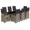 Image de Salon de jardin GENERIQUE resine tressee 9 pieces gris 190 x 80 x 75 cm
