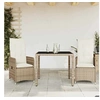 Image de Ensemble de bistro de jardin 3 pcs coussins beige poly rotin 3277095