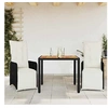 Image de Ensemble de bistro de jardin 3 pcs coussins noir poly rotin 3277127