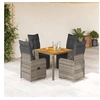Image de Salon de jardin resine tressee 5 pieces gris 90 x 90 x 75 cm