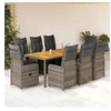 Image de Ensemble de bistro de jardin 9 pcs coussins gris poly rotin 3277162