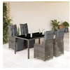 Image de Ensemble de bistro de jardin 5 pcs coussins gris poly rotin 3277167