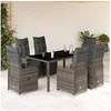 Image de Salon de jardin 7 pieces gris resine tressee 150 x 90 x 75 cm