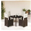 Image de Salon de jardin resine tressee 5 pieces marron 90 x 90 x 75 cm