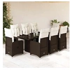 Image de Salon de jardin GENERIQUE resine tressee 9 pieces 190 x 80 x 75 cm 8 personnes