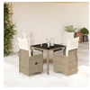 Image de Salon de jardin resine tressee marron 5 pieces 90 x 90 x 75 cm