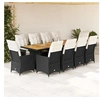 Image de 11-delige Bistroset met kussens poly rattan zwart3277233