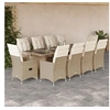 Image de 11-delige Bistroset met kussens poly rattan beige3277248