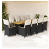 Image de 11-delige Bistroset met kussens poly rattan zwart3277251