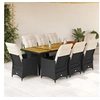 Image de 9-delige Bistroset met kussens poly rattan zwart3277255