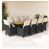 Image de 11-delige Bistroset met kussens poly rattan zwart3277256