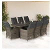 Image de 9-delige Bistroset met kussens poly rattan grijs3277261
