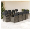 Image de 11-delige Bistroset met kussens poly rattan grijs3277262