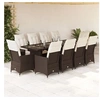 Image de Ensemble de bistro de jardin 11 pcs coussins marron poly rotin, ensemble de bistro de jardin, ensemble de balcon, 3277264