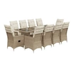 Image de Ensemble de bistro de jardin 11 pcs coussins beige poly rotin, ensemble de bistro de jardin, ensemble de balcon, ensemble de meubles d'extérieur