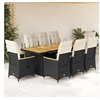 Image de 9-delige Bistroset met kussens poly rattan zwart3277267
