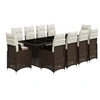 Image de Ensemble de bistro de jardin 11 pièces coussins marron poly rotin 3277284