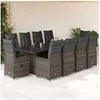 Image de Vidaxl Ensemble table et chaises de jardin - 10 personnes - rotin - gris