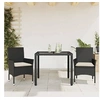Image de Ensemble à manger de jardin et coussins 3 pcs noir rotin verre 3278537
