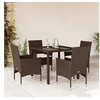 Image de Ensemble à manger de jardin et coussins 5pcs marron rotin verre 3278550