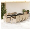 Image de 11-delige Tuinset met kussens poly rattan en glas beige3278594