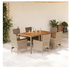 Image de 7-delige Tuinset met kussens poly rattan en acaciahout beige3278642