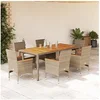 Image de 7-delige Tuinset met kussens poly rattan en acaciahout beige3278643