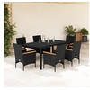 Image de 7-delige Tuinset met kussens poly rattan en acaciahout zwart3278648