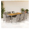 Image de 9-delige Tuinset met kussens poly rattan en acaciahout grijs3278680