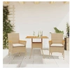 Image de Ensemble à manger de jardin et coussins 3pcs beige rotin acacia, ensemble de salle à manger d'extérieur, meuble de 3278701