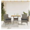 Image de Ensemble à manger de jardin et coussins 3 pcs gris rotin acacia 3278713
