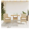 Image de Ensemble à manger de jardin et coussins 3pcs beige rotin acacia 3278715
