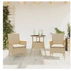 Image de Ensemble à manger de jardin et coussins 3 pcs beige rotin verre 3278725